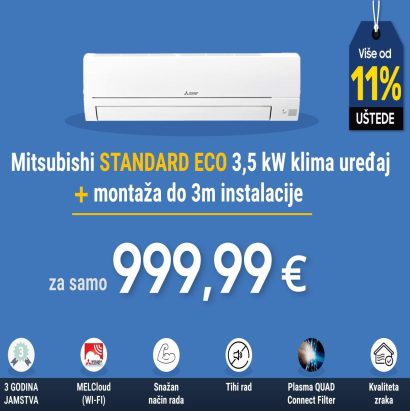 Mitsubishi Standard ECO 3,5 kW + montaža do 3m instalacije